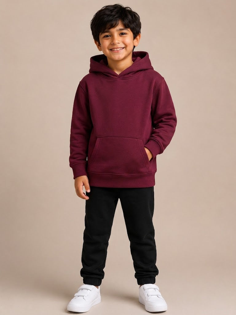 Kids Hooded Sweatshirt - Maroon - UC503