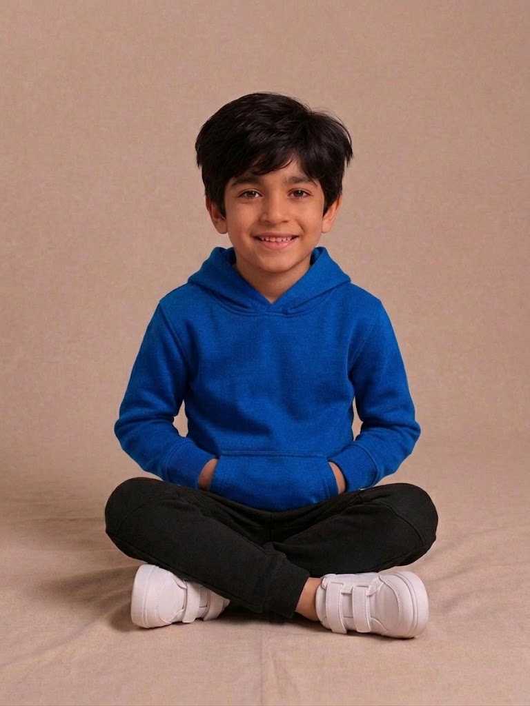 Kids Hooded Sweatshirt - Sapphire Blue - UC503