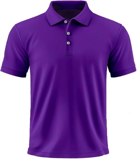 Polo Collar Tipping Men's Polo Shirt In Purple