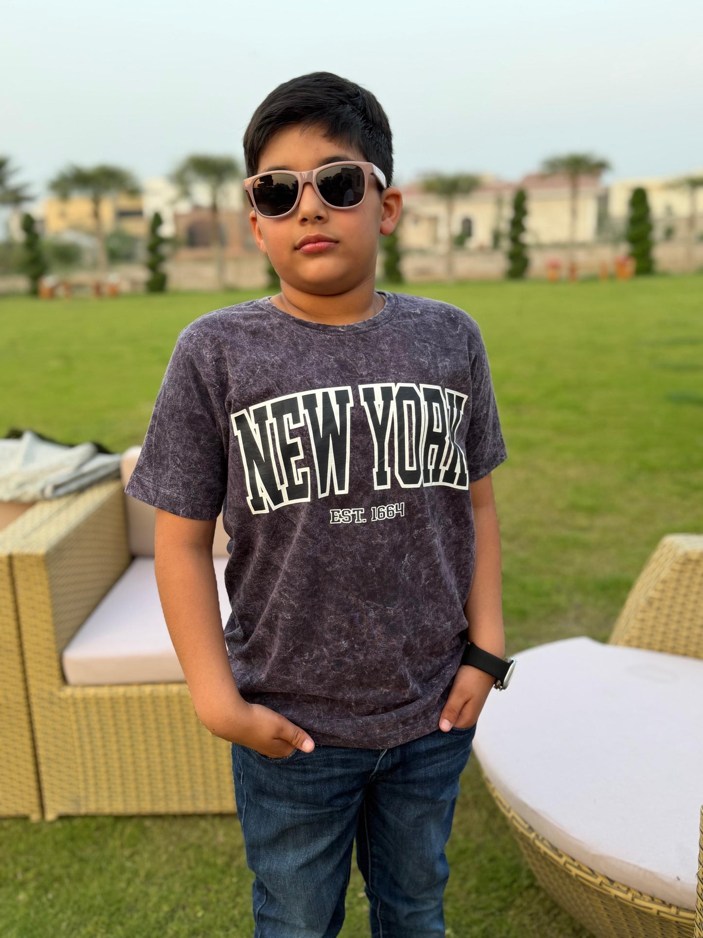 Kids T Shirt Tie & Dye (New york) Print
