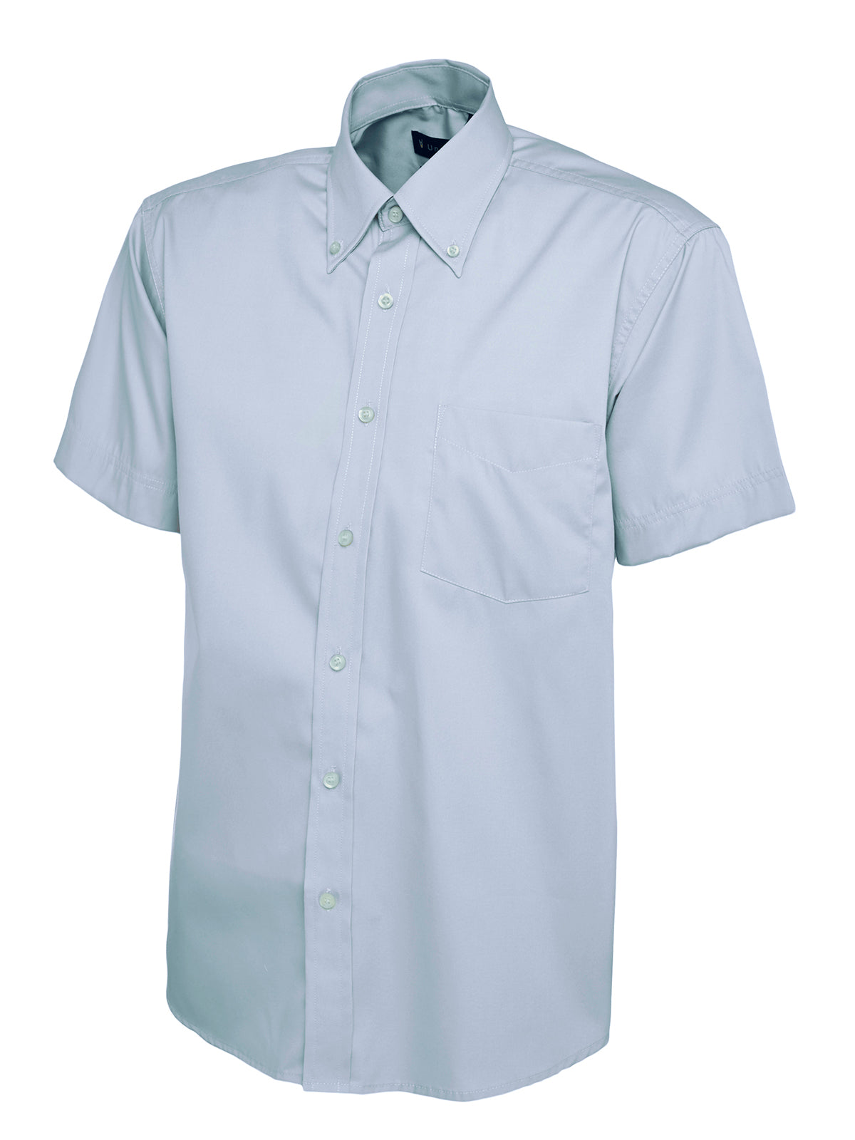 Mens Pinpoint Oxford Half Sleeve Shirt - Light Blue