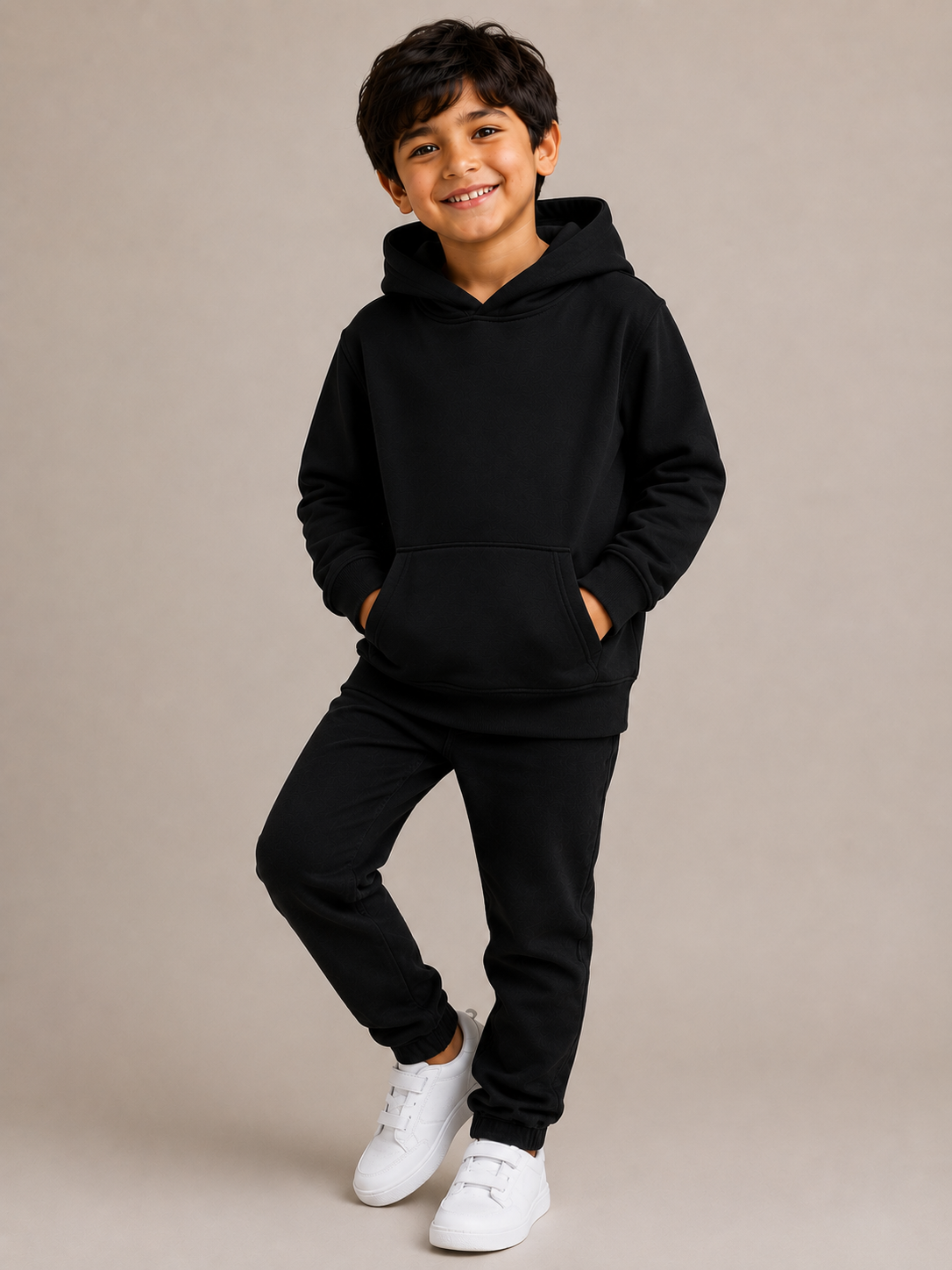 Kids Hooded Sweatshirt - Jet Black - UC503