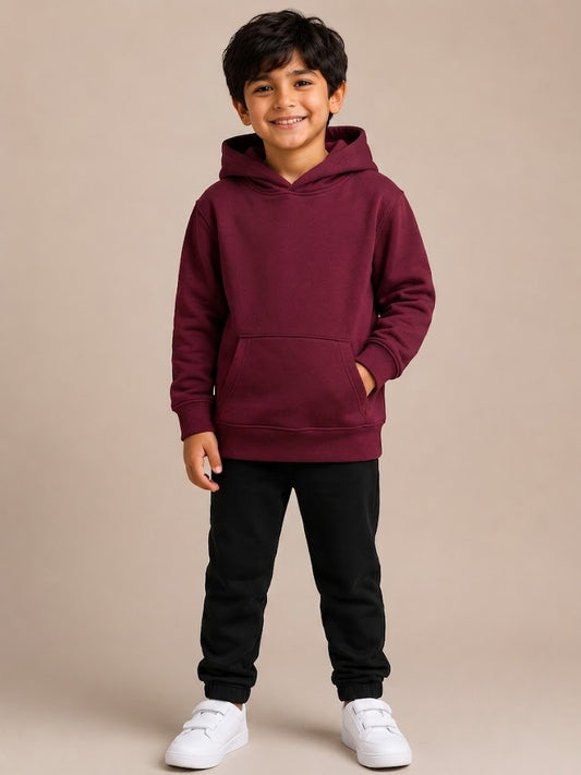Kids Hooded Sweatshirt - Maroon - UC503