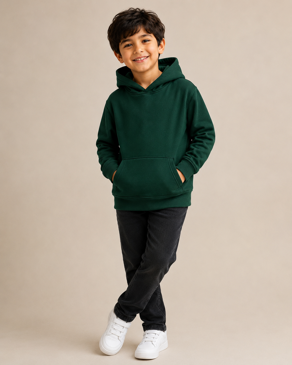 Kids Hooded Sweatshirt - Bottel Green - UC503