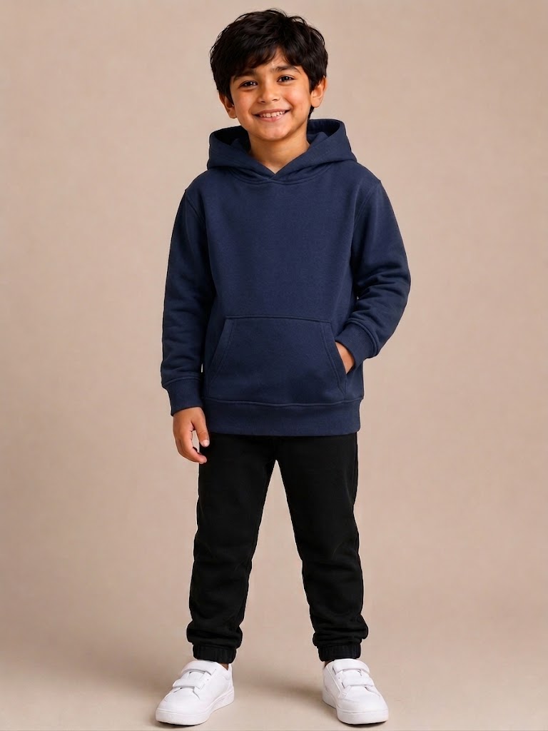 Kids Hooded Sweatshirt - Navy- UC503