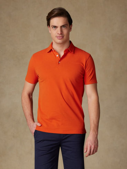Polo Collar Tipping Men's Polo Shirt In Orange