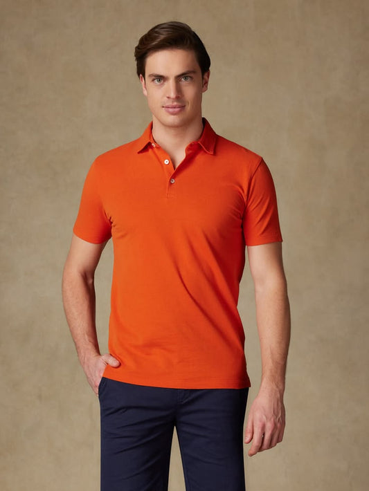 Polo Collar Tipping Men's Polo Shirt In Orange