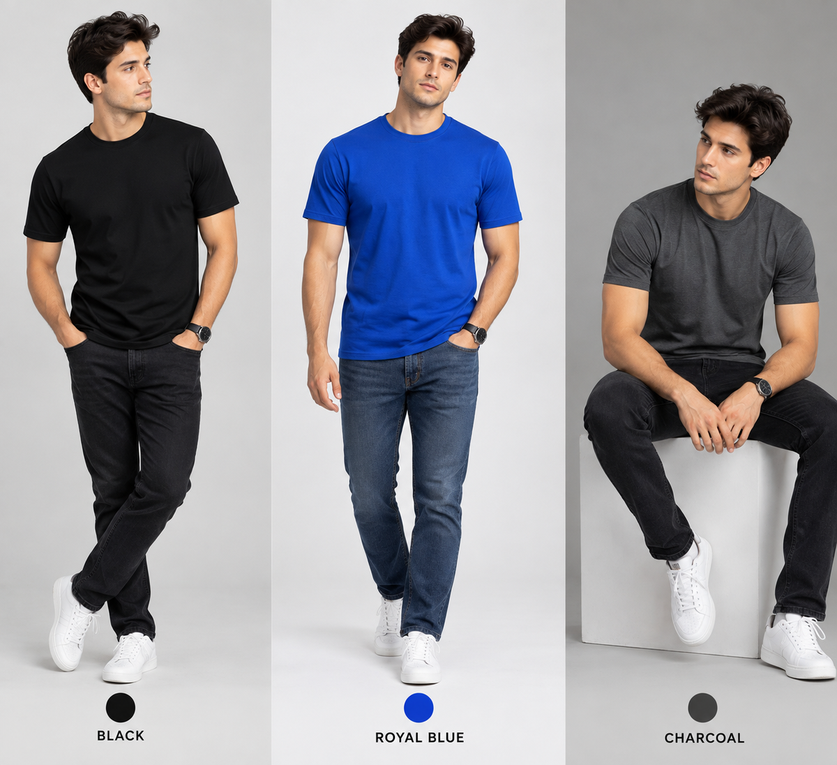 Club Italia T-Shirt - Pack of 3 Multicolor
