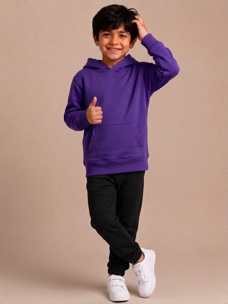 Kids Hooded Sweatshirt - Purple - UC503