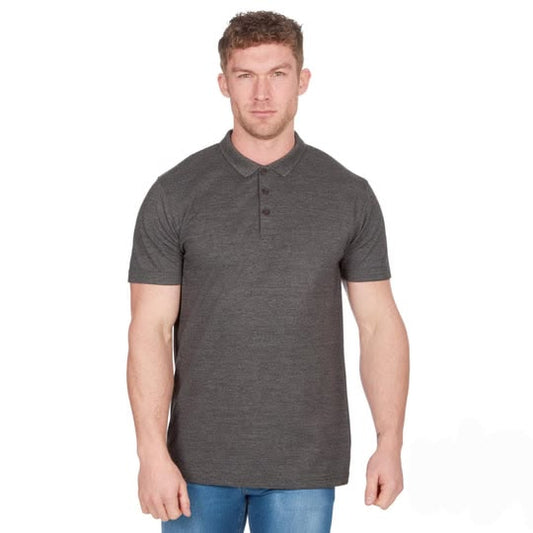 Polo Collar Tipping Men's Polo Shirt In Charcoal