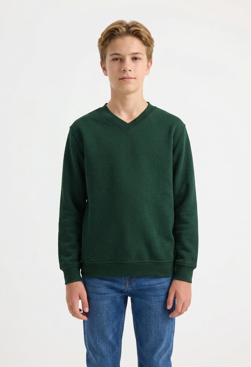 Premium V-Neck Sweatshirt - Bottel Green - UC204