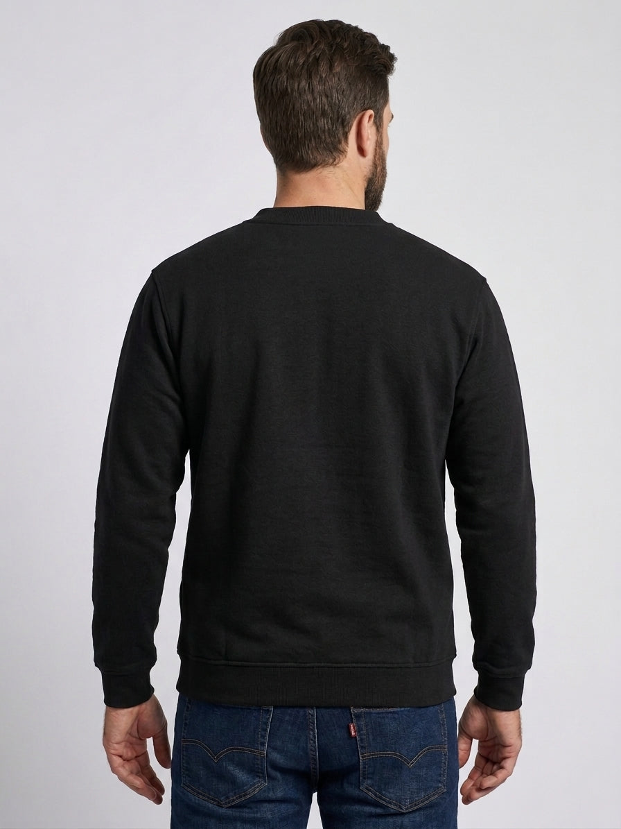 Premium V-Neck Sweatshirt - Black - UC204