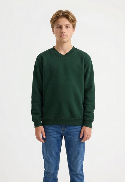 Premium V-Neck Sweatshirt - Bottel Green - UC204