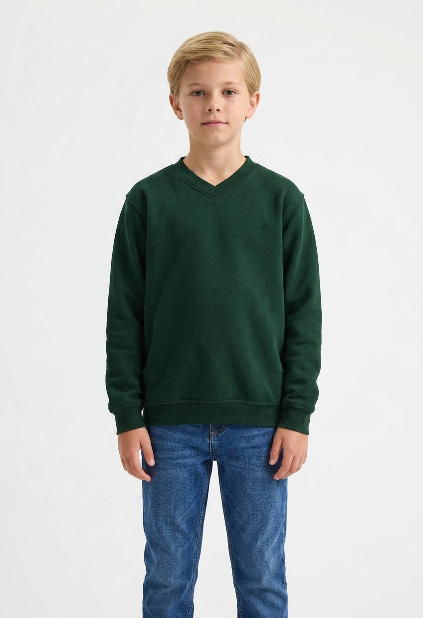 Premium V-Neck Sweatshirt - Bottel Green - UC204