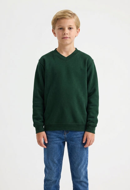 Premium V-Neck Sweatshirt - Bottel Green - UC204