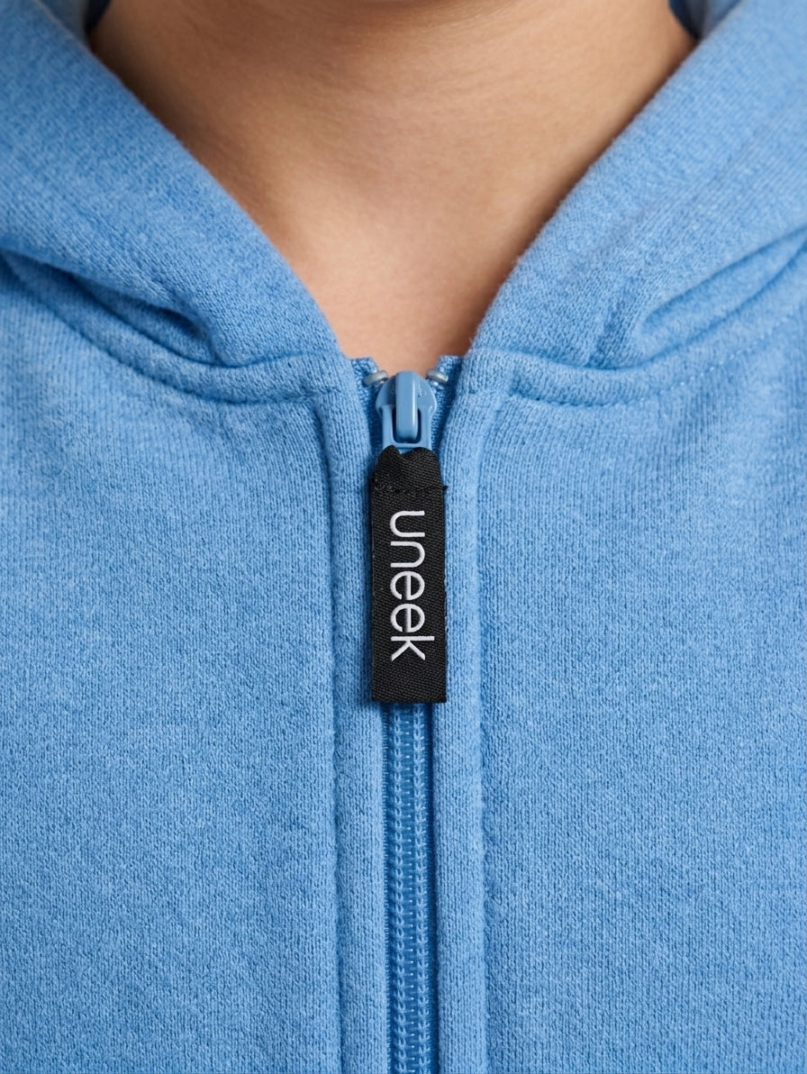 Kids Classic Full Zip Hooded Sweatshirt - Sky