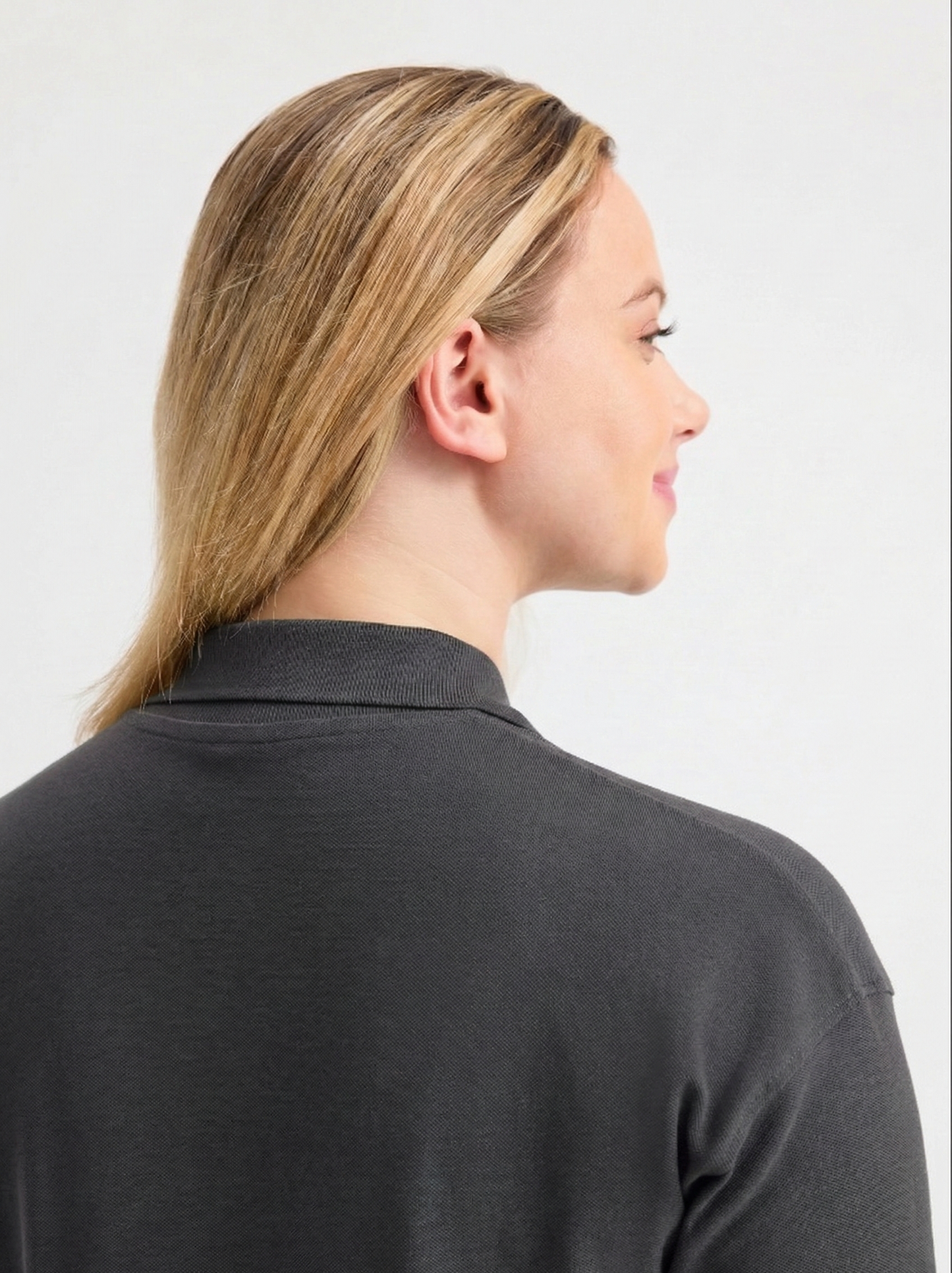 Ladies Active Cotton PoloT-shirt  Charcoal
