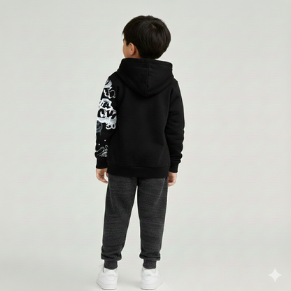 Kids Black Hoodie - Print