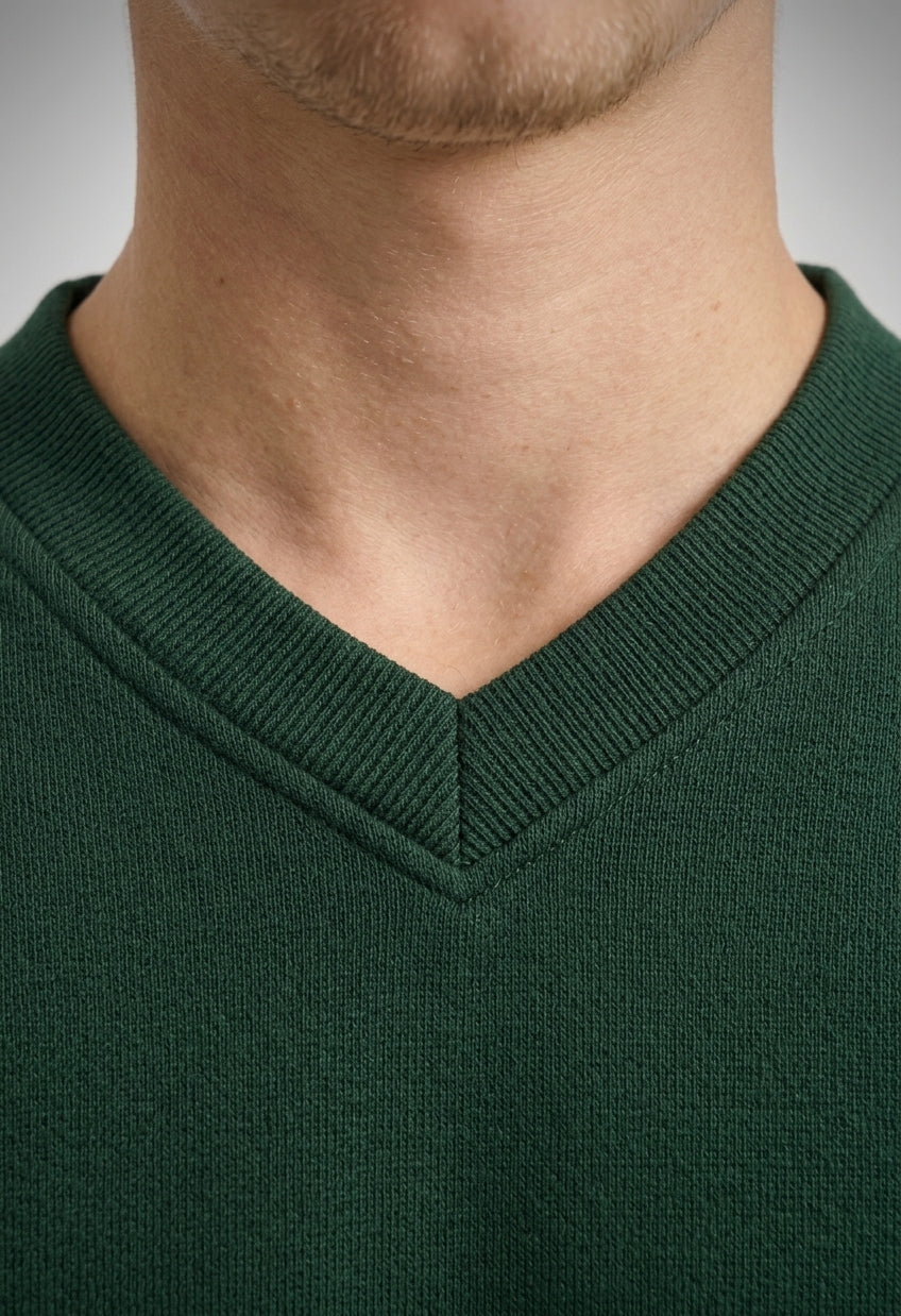 Premium V-Neck Sweatshirt - Bottel Green - UC204