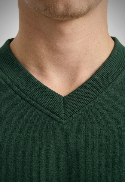 Premium V-Neck Sweatshirt - Bottel Green - UC204