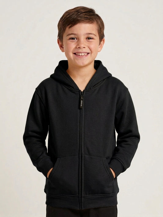Kids Classic Full Zip Hooded Sweatshirt - Black