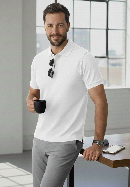 Polo Collar Tipping Men's Polo Shirt In White