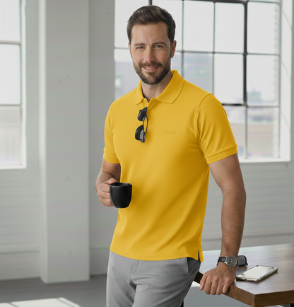 Polo Collar Tipping Men's Polo Shirt In Yellow