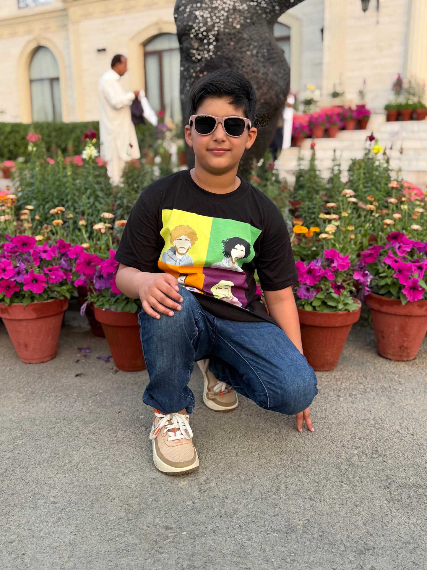 Kids Black T Shirt Printed