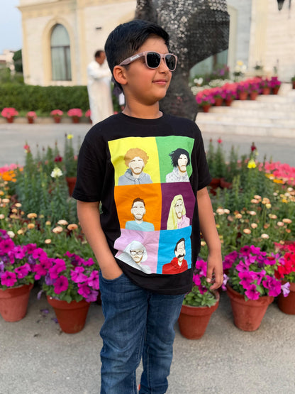 Kids Black T Shirt Printed
