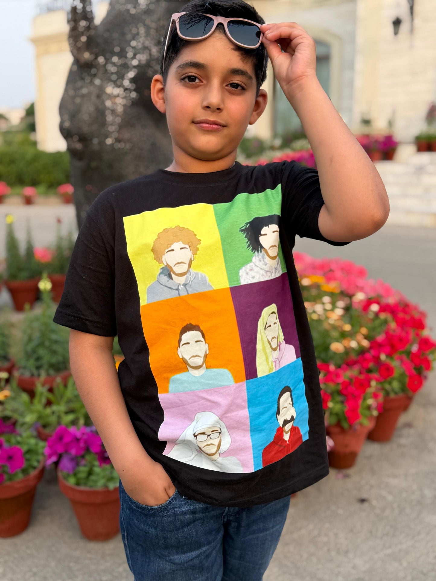 Kids Black T Shirt Printed