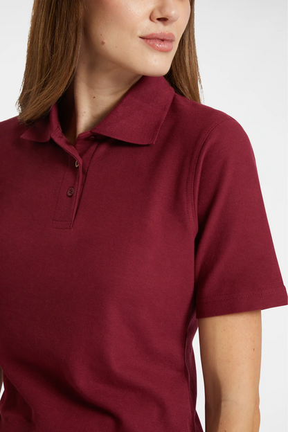 Ladies Active Cotton Poloshirt Maroon