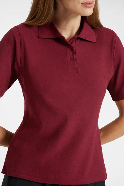 Ladies Active Cotton Poloshirt Maroon