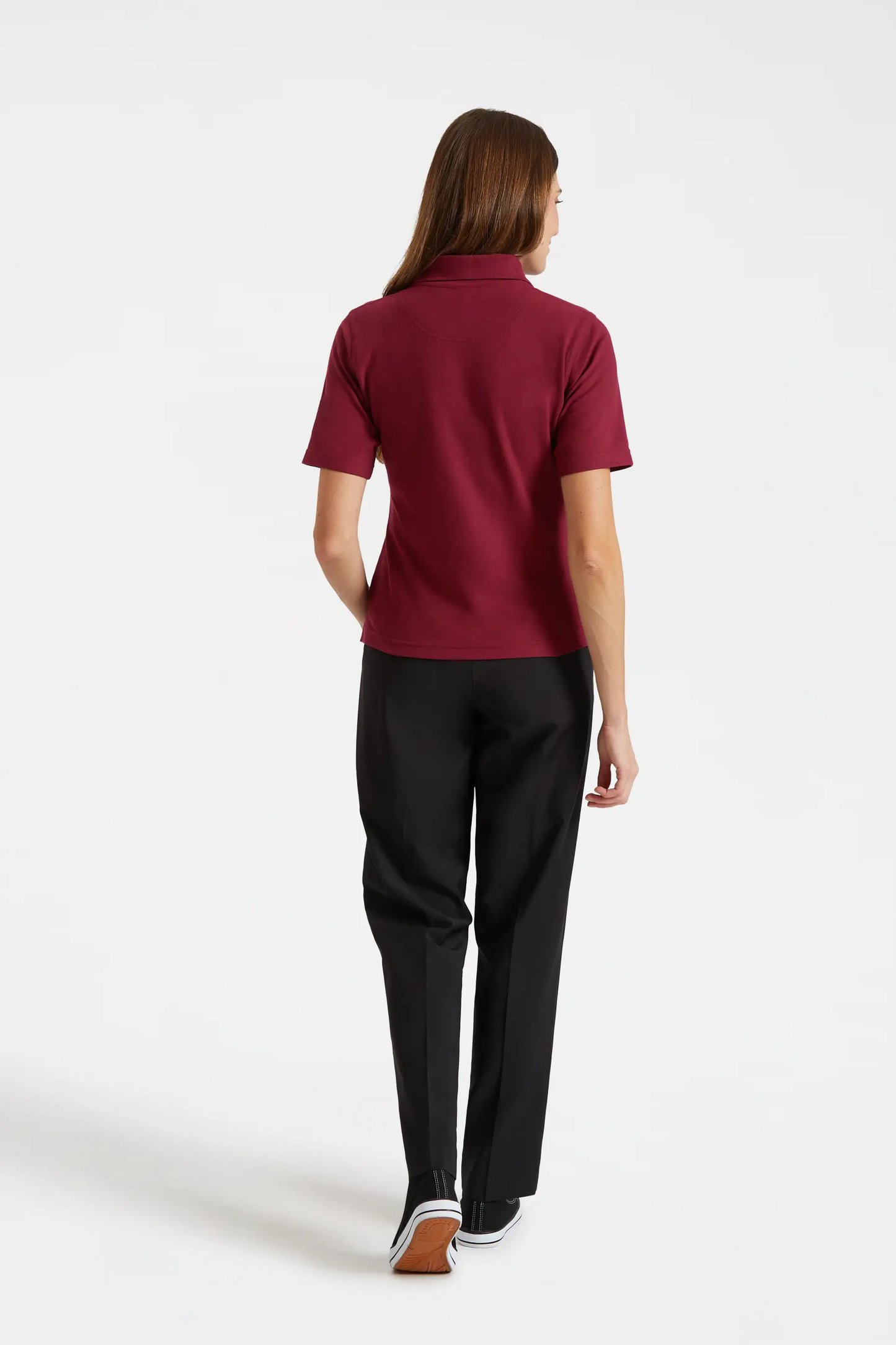 Ladies Active Cotton Poloshirt Maroon