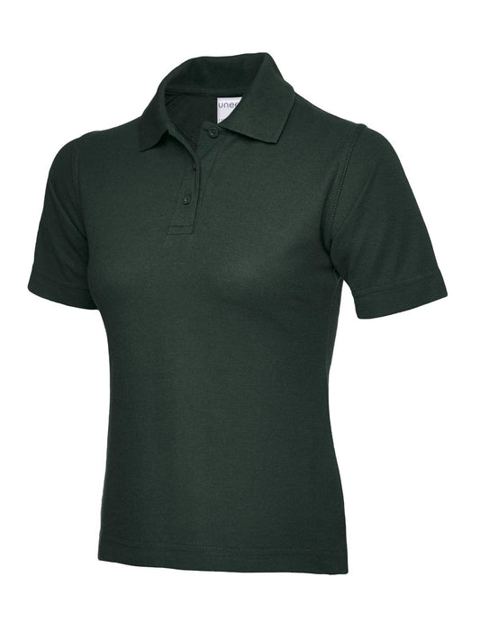 Ladies Active Cotton Poloshirt Bottel Green