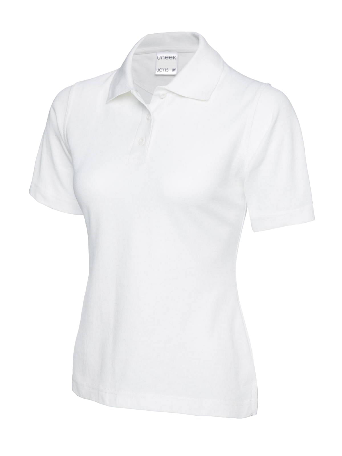 Ladies Active Cotton Poloshirt White