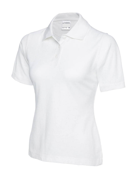 Ladies Active Cotton Poloshirt White