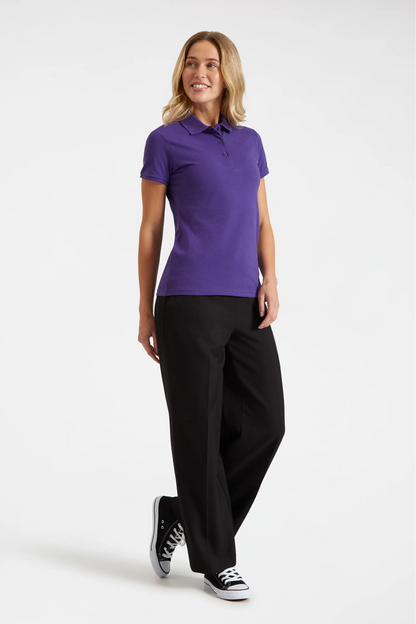 Ladies Active Cotton Poloshirt Purple