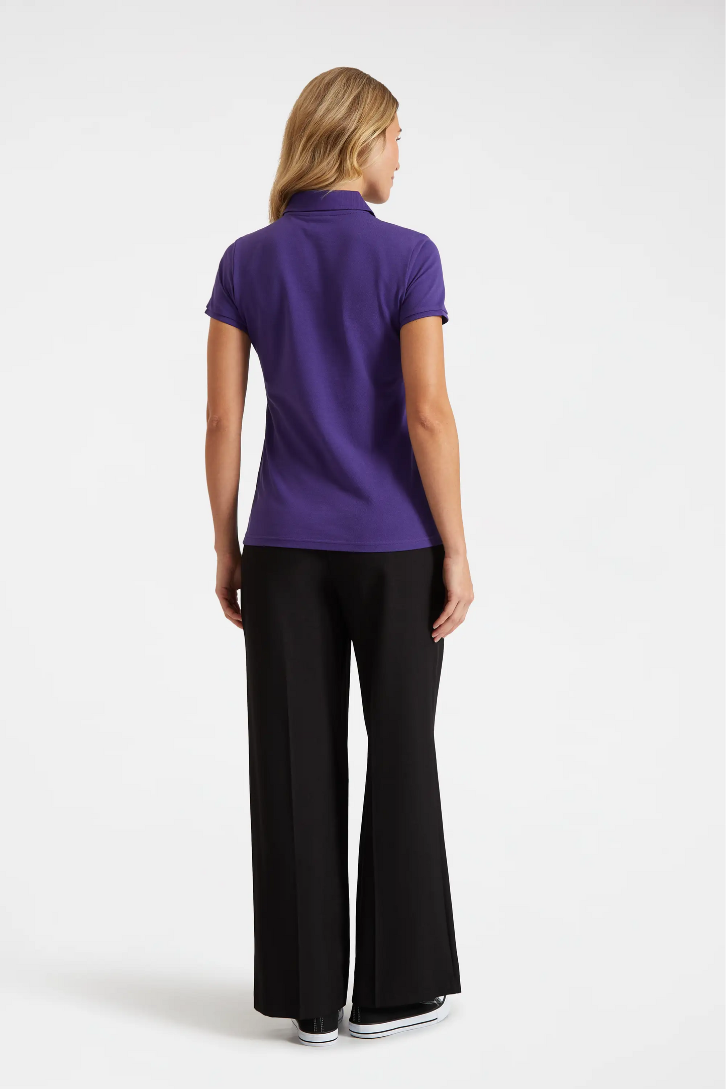 Ladies Active Cotton Poloshirt Purple