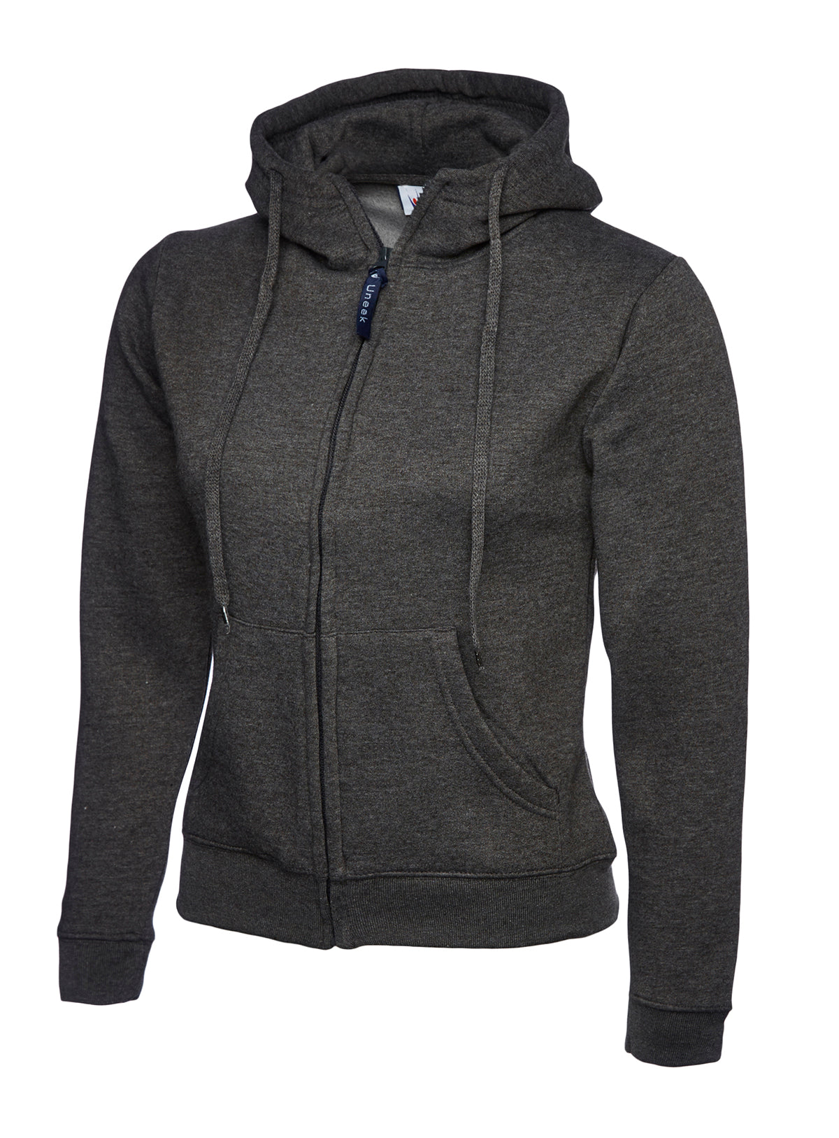 Ladies Classic Full Zip Hooded Sweatshirt - Charcoal - UC505