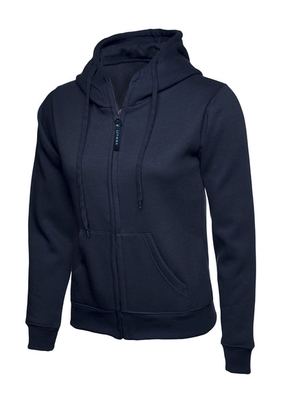 Ladies Classic Full Zip Hooded Sweatshirt - Navy - UC505