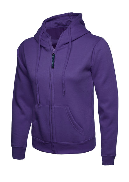 Ladies Classic Full Zip Hooded Sweatshirt - Purple - UC505