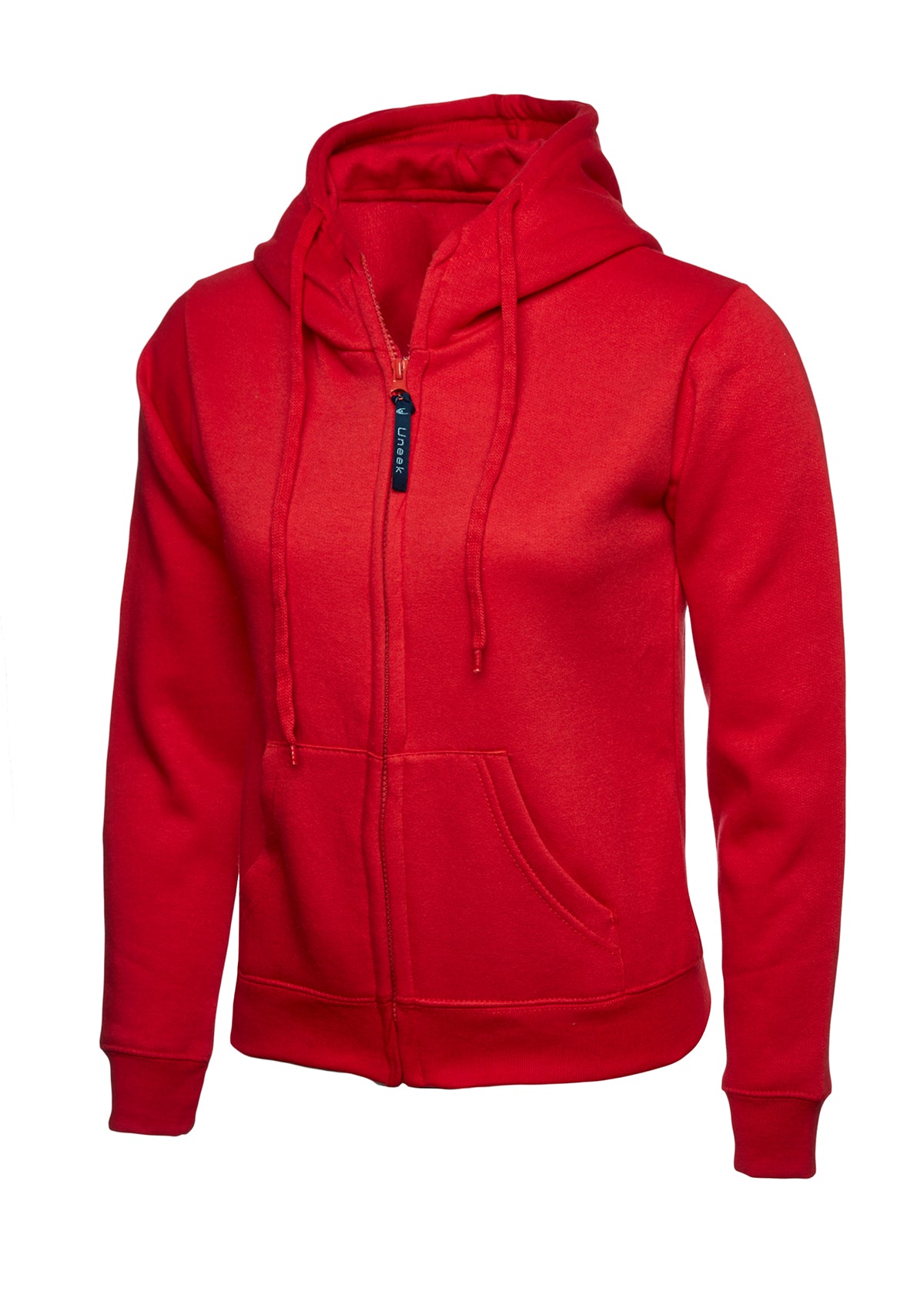 Ladies Classic Full Zip Hooded Sweatshirt - Red - UC505