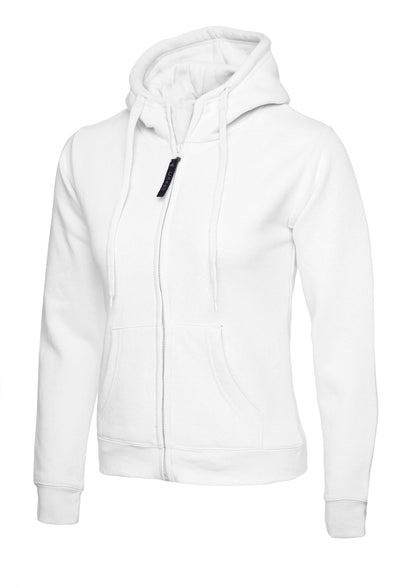 Ladies Classic Full Zip Hooded Sweatshirt - White - UC505