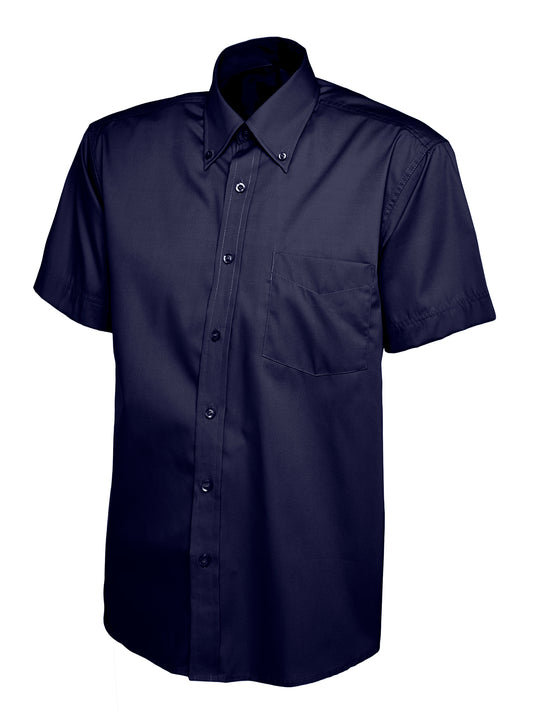 Mens Pinpoint Oxford Half Sleeve Shirt - Navy