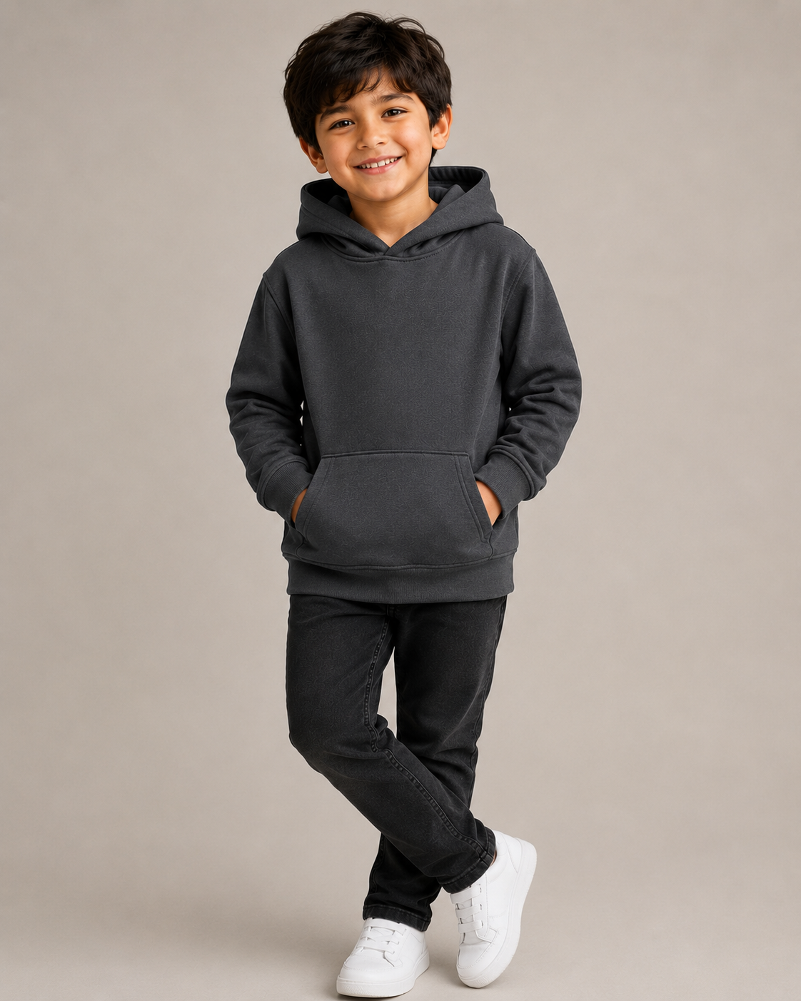 Kids Hooded Sweatshirt - Charcoal - UC503