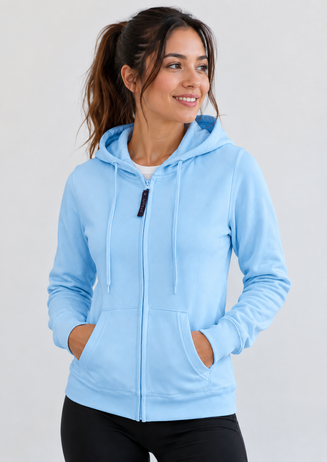 Ladies Classic Full Zip Hooded Sweatshirt - Sky - UC505