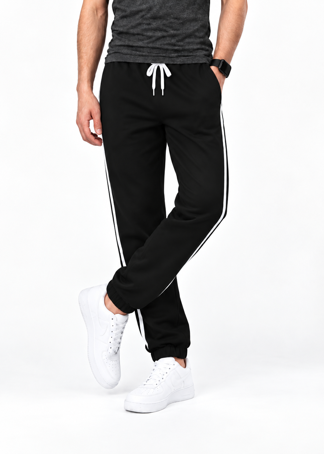 Men’s  Jogger Trousers , Comfortable & Stylish Black