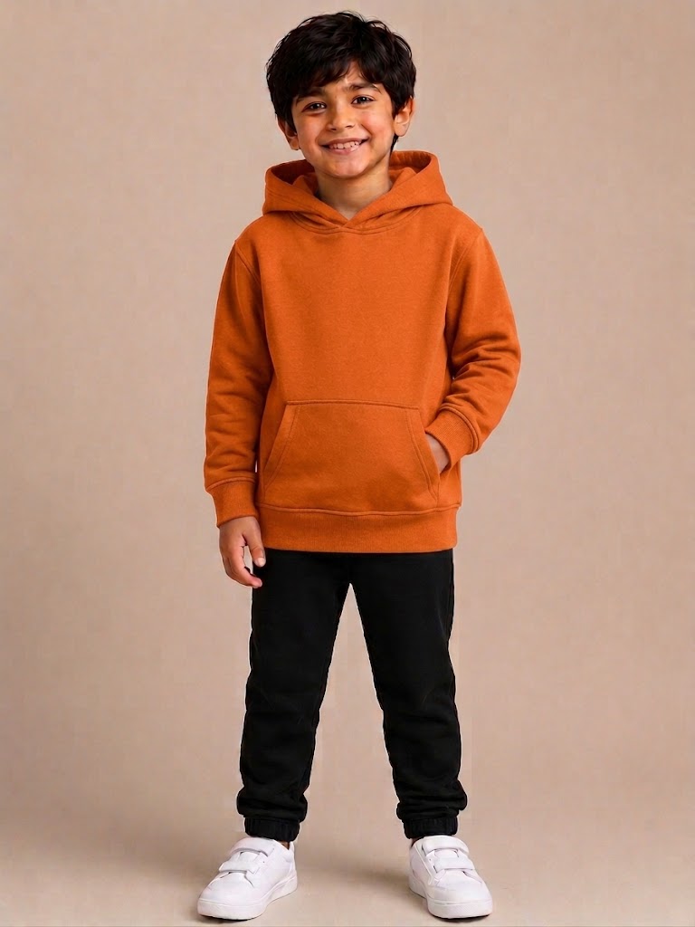 Kids Hooded Sweatshirt - Orange - UC503