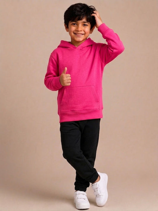 Kids Hooded Sweatshirt - Hot Pink - UC503