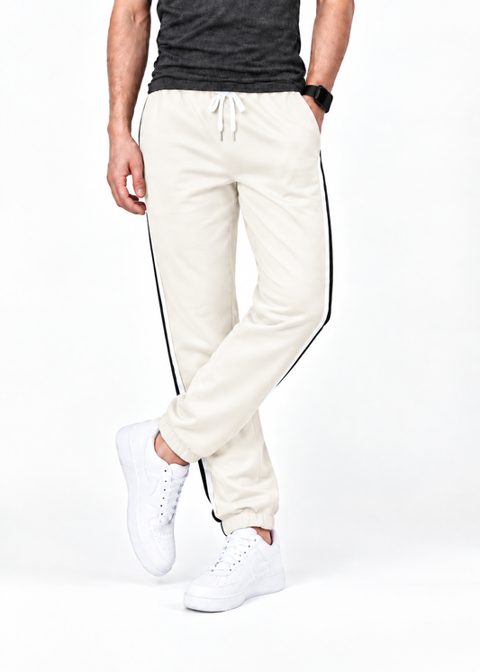 Men’s  Jogger Trousers, Comfortable & Stylish Off White